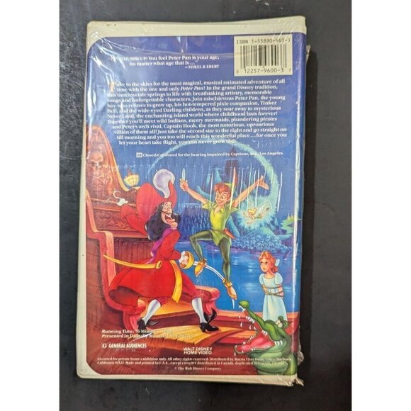 Walt Disney's Classic Peter Pan VHS Tape Sealed Clamshell Case Original $24.99 R - Picture 2 of 9